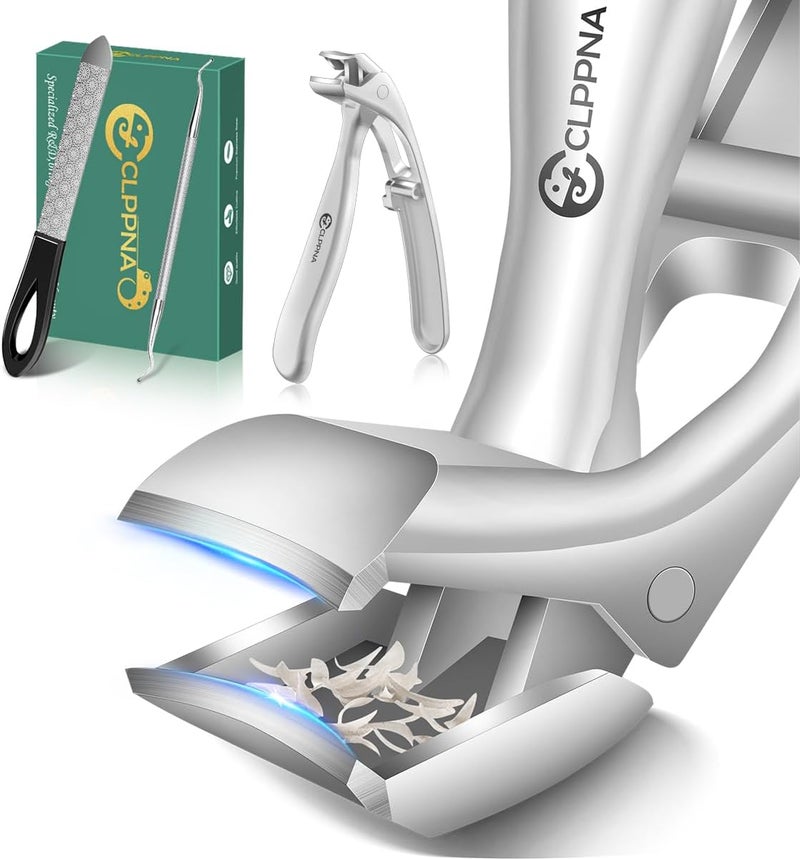 CLPPNA Toenail Clippers for Seniors, 2026 Upgrade Angled Head Nail Clippers for Men with Catcher, Ergonomic Toenails Clipper for Thick Toenails Long Handle, Sharp Wide Jaw Fingernail Clippers Adult - Image 1